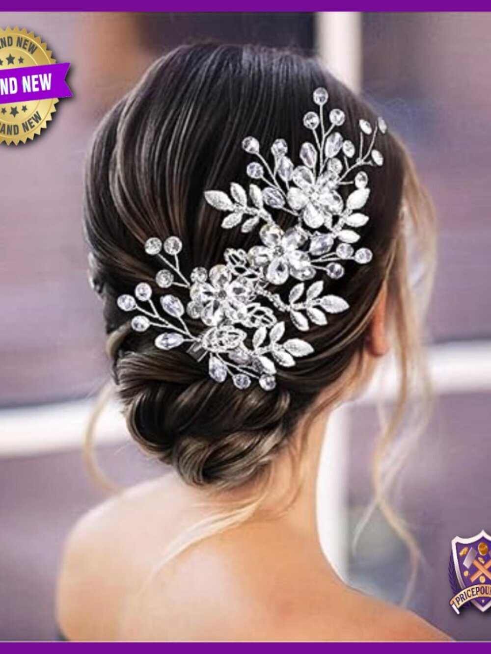 Rhinestone Wedding Hair Comb with Pearls and Crystals, Bridal Hair Accessory